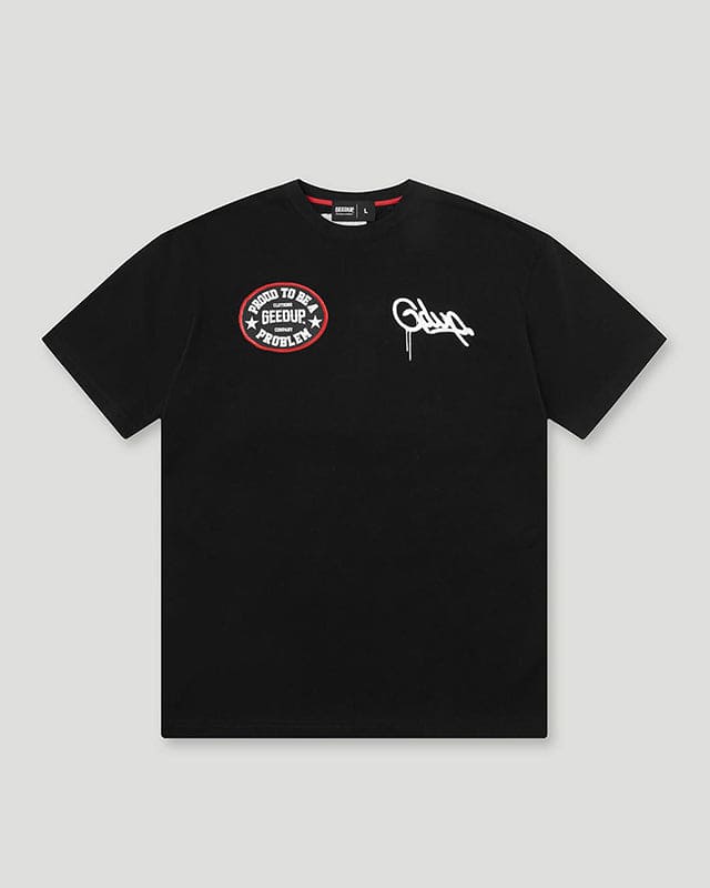 Geedup Proud To Be A Problem T-Shirt (Black/Red)