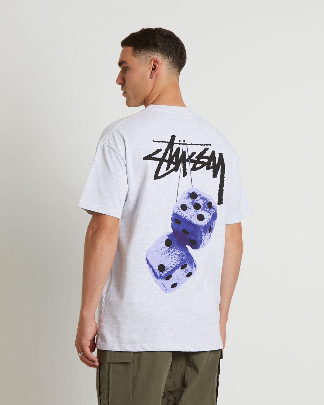 Stussy Heavyweight T-Shirt "Fuzzy Dice" (White) - COP IT AU