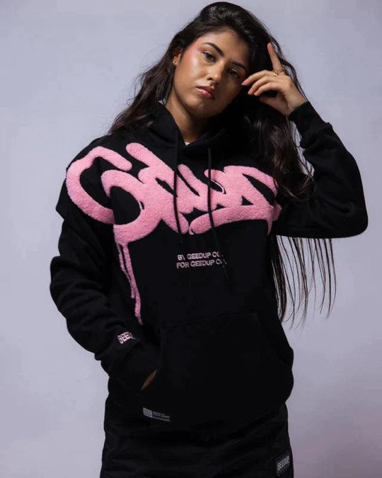 Geedup Handstyle Hoodie (Black/Pink) - COP IT AU